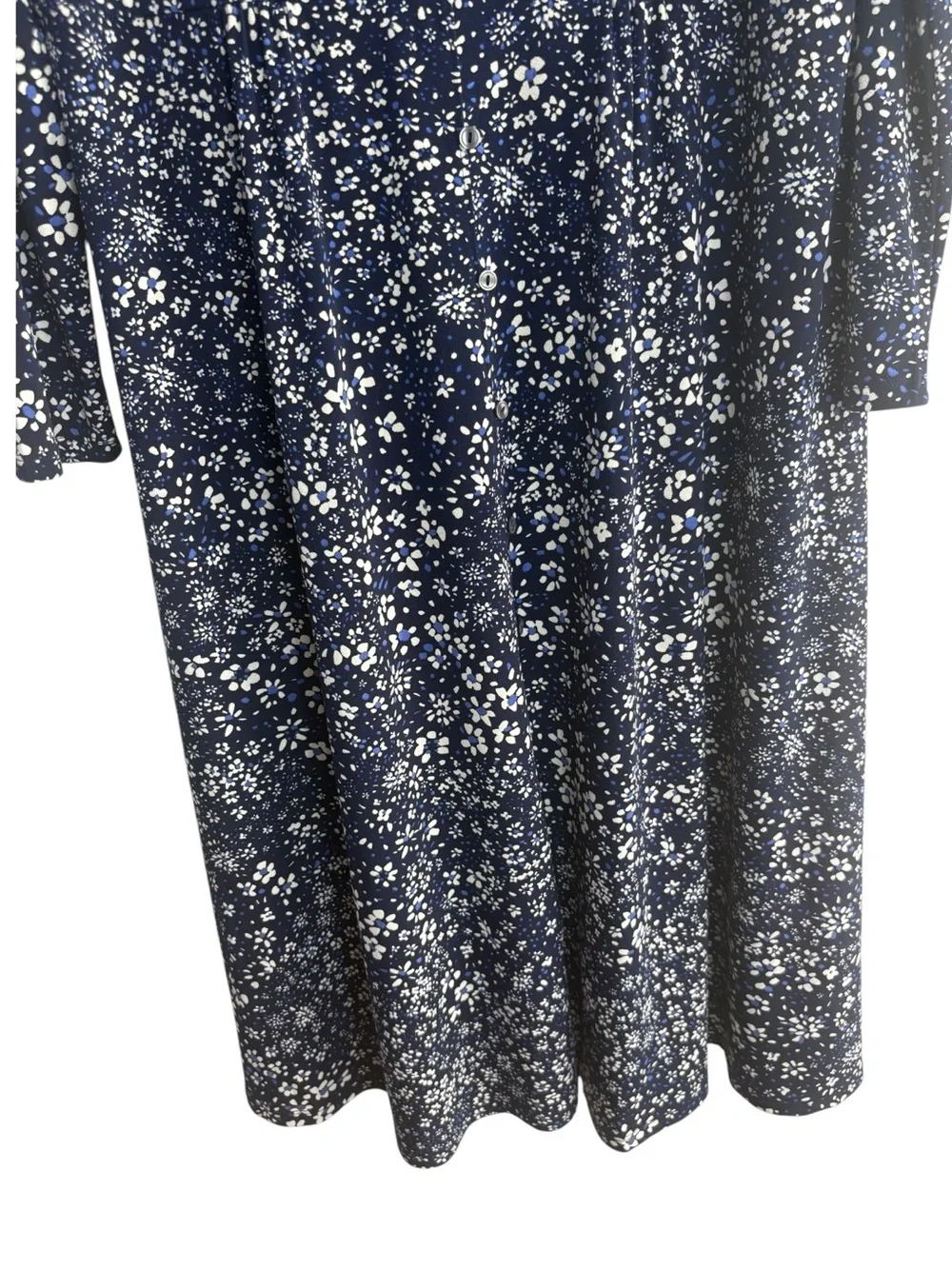 TALBOTS Long-Sleeve Floral Dress in Blue / Lavender / White Size XL — NWT